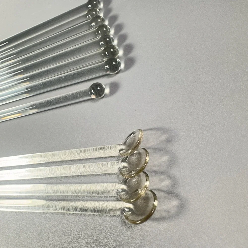 Vintage Clear Glass Swizzle Sticks & Cocktail Spoons‎ Lot Barware MCM 12 Pc